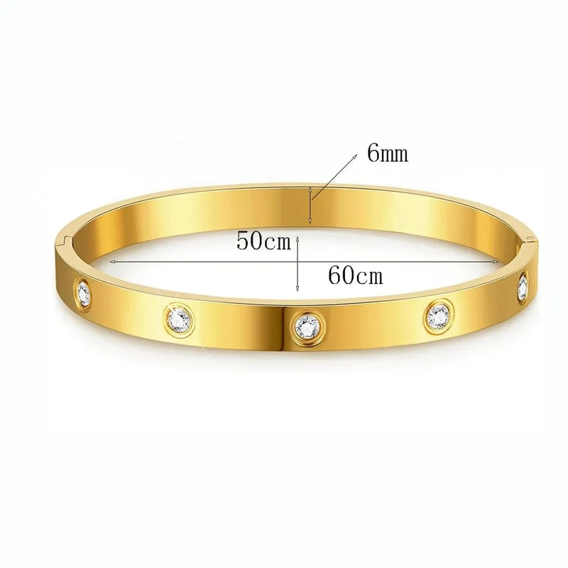 Stapelbare Goldarmbänder, Armreifen für Frauen und Mädchen, 14 Karat vergoldet, Zirkonia, Tennisarmband, Edelstahl, Schmuckgeschenke