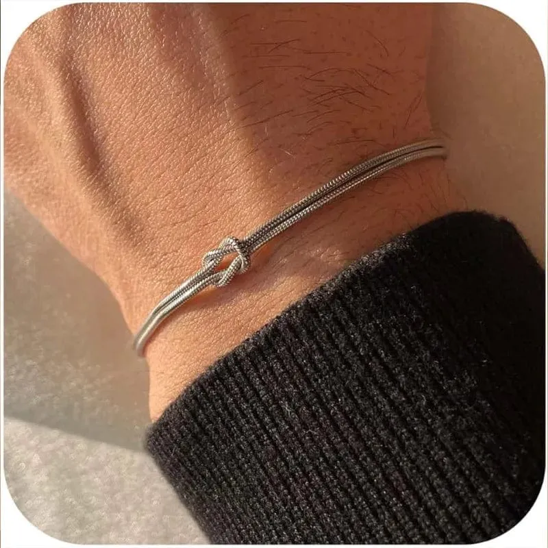 Liebesknoten-Armbänder für Frauen, 14 Karat vergoldet, zierliche Schlangenkette, Unendlichkeitsarmband, verstellbar, Edelstahl, Schmuckgeschenke