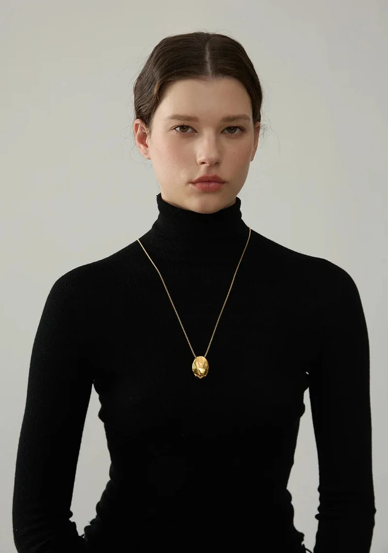 Yhpup 70 cm minimalistische lange Unisex-Pulloverkette, Schmuck, 316l Edelstahl, ovaler Anhänger, Halskette für Männer und Frauen, wasserdicht