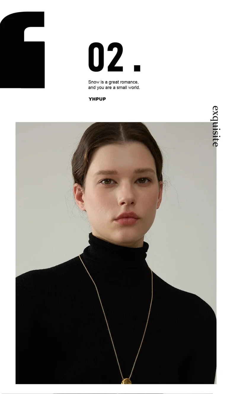 Yhpup 70 cm minimalistische lange Unisex-Pulloverkette, Schmuck, 316l Edelstahl, ovaler Anhänger, Halskette für Männer und Frauen, wasserdicht