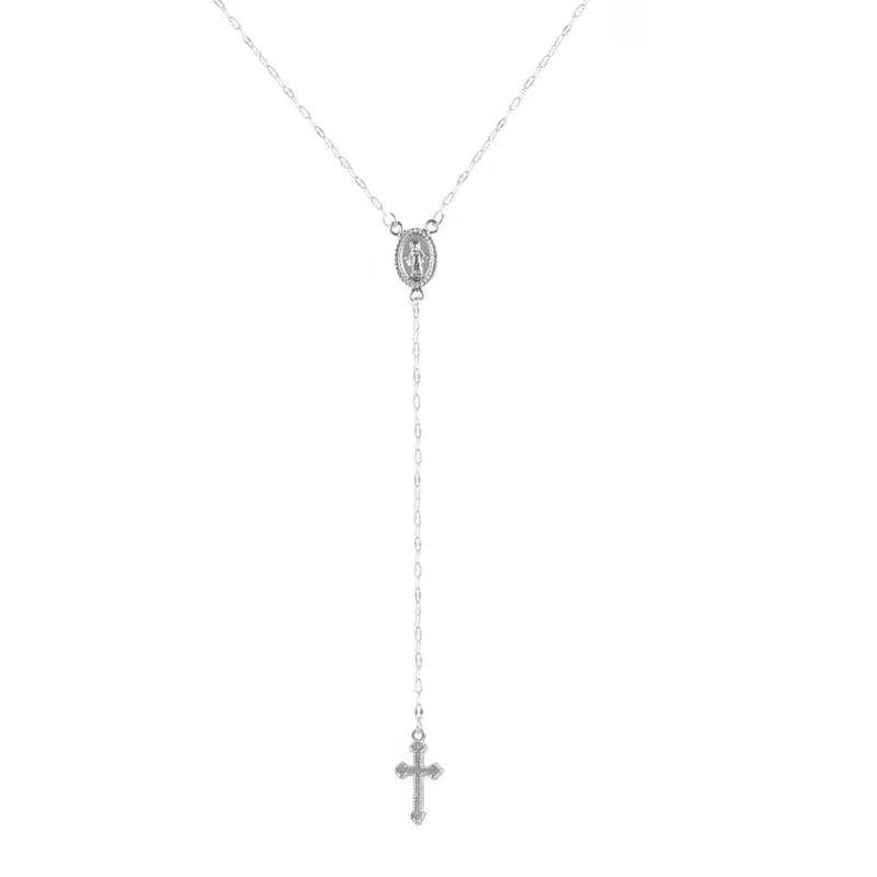 SUMENG 2024 Neue Mode Vintage Christian Kreuz Böhmen Religiöse Rosenkranz Anhänger Halskette Für Frauen Charme Schmuck Geschenke