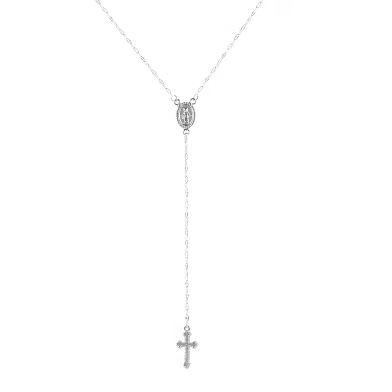 SUMENG 2024 Neue Mode Vintage Christian Kreuz Böhmen Religiöse Rosenkranz Anhänger Halskette Für Frauen Charme Schmuck Geschenke