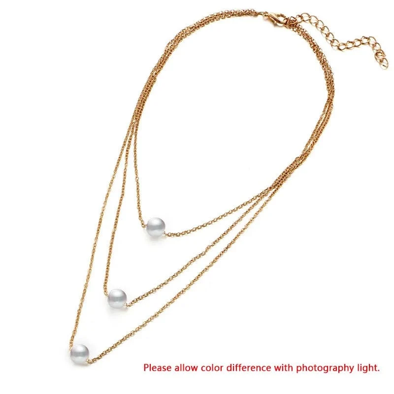 Neue Koreanische Perle Halsketten für Frauen Gold Farbe Link Kette Halsband Mode Hals Zubehör Elegante Kragen bijoux femme