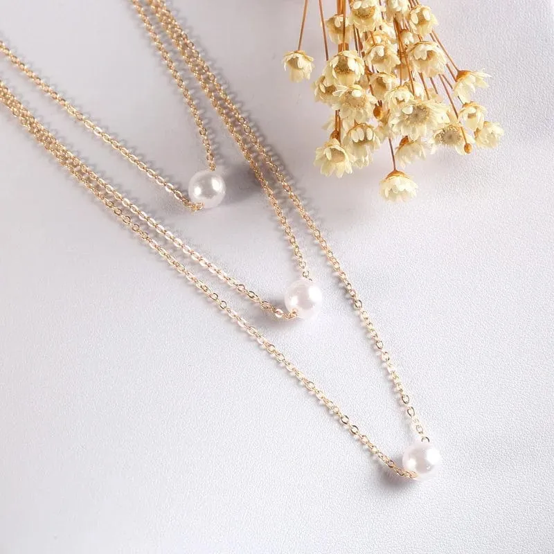 Neue Koreanische Perle Halsketten für Frauen Gold Farbe Link Kette Halsband Mode Hals Zubehör Elegante Kragen bijoux femme