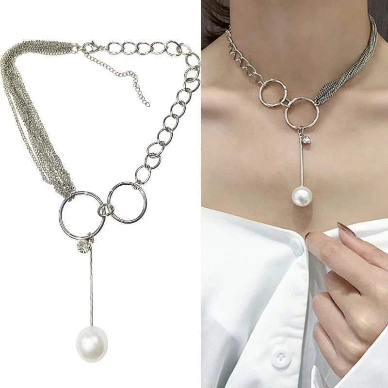 Neue Koreanische Perle Halsketten für Frauen Gold Farbe Link Kette Halsband Mode Hals Zubehör Elegante Kragen bijoux femme