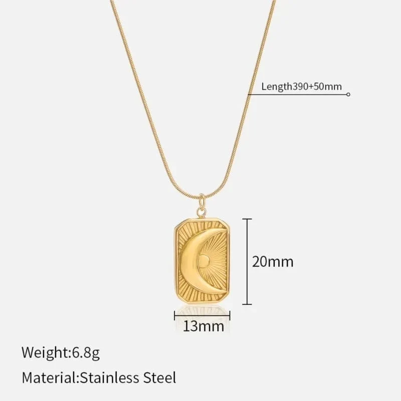316L Edelstahl Stern Mond Blume Hängeanhänger Halskette für Frauen Minimalistische goldene Kette Halskette Accessoire