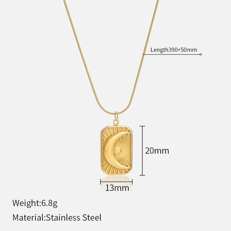 316L Edelstahl Stern Mond Blume Hängeanhänger Halskette für Frauen Minimalistische goldene Kette Halskette Accessoire