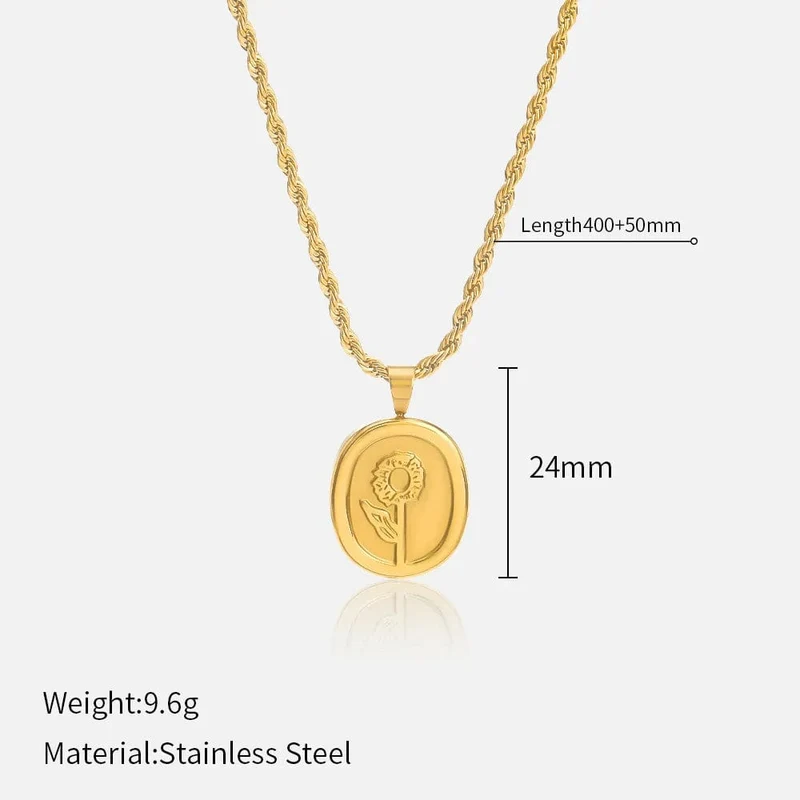 316L Edelstahl Stern Mond Blume Hängeanhänger Halskette für Frauen Minimalistische goldene Kette Halskette Accessoire