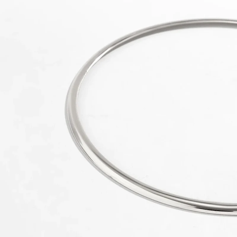 IngeSight.Z Punk-Halskette aus glattem Metall mit runden Drehmomenten für Frauen, schlichte Halskette in Goldfarbe, Party-Schmuck, Geschenk