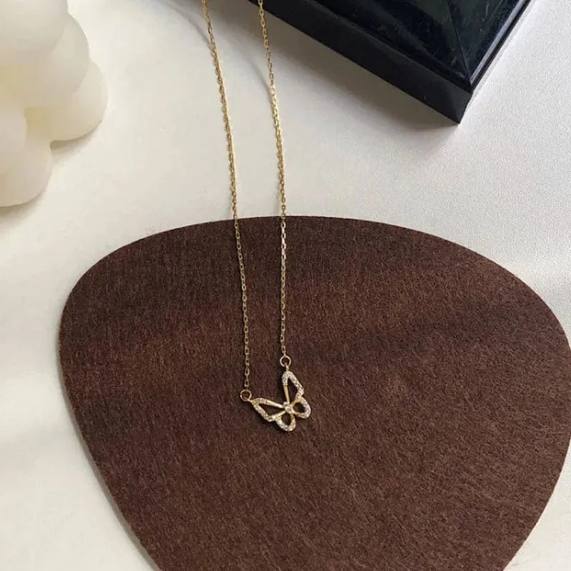 Korean Fashion Halskette für Frauen Herzförmige Zirkon Halskette Anhänger Temperament Schlüsselbein Kette Geburtstag Party Schmuck Geschenk