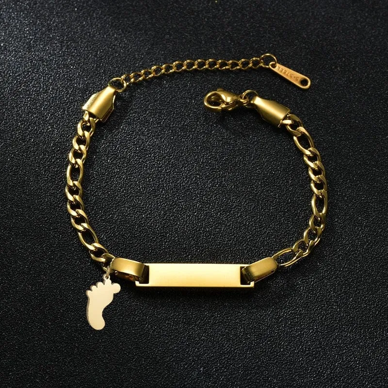 Bluelory Benutzerdefinierte Neugeborenen Name ID Bar Armband Für Kinder Edelstahl Gravierte Datum Symbol Baby Armband Mit Herz Geburtstag Geschenk