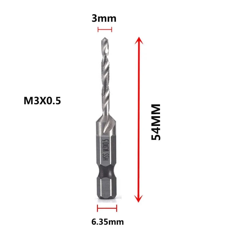 Sechskantschaft, titanbeschichtet, HSS-Gewindebohrer, metrisch, Gewindebohrer, Schraubenmaschine, Verbundgewindebohrer, M3, M4, M5, M6, M8, M10, Handwerkzeuge