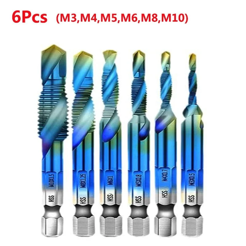 Sechskantschaft, titanbeschichtet, HSS-Gewindebohrer, metrisch, Gewindebohrer, Schraubenmaschine, Verbundgewindebohrer, M3, M4, M5, M6, M8, M10, Handwerkzeuge