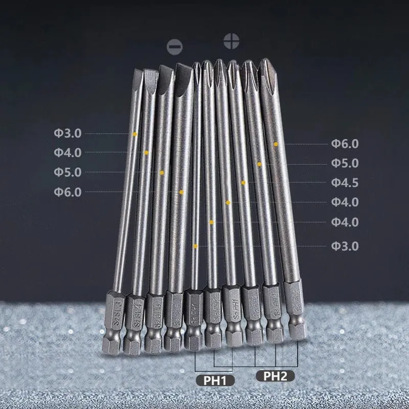 Schraubendreher-Set, starker magnetischer Batch-Kopf aus Stahl, Schlitz- und Kreuzschlitzschraubendreher-Bits, Autoreparatur-Dienstprogramm, Elektrowerkzeug-Zubehör