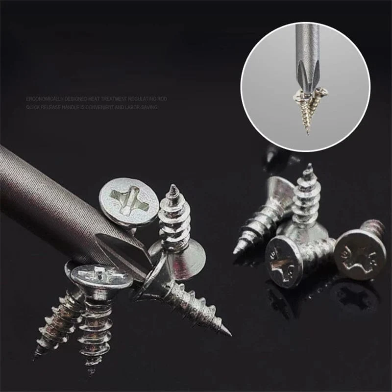 Schraubendreher-Set, starker magnetischer Batch-Kopf aus Stahl, Schlitz- und Kreuzschlitzschraubendreher-Bits, Autoreparatur-Dienstprogramm, Elektrowerkzeug-Zubehör