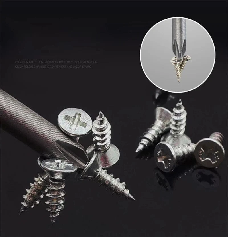 Schraubendreher-Set, starker magnetischer Batch-Kopf aus Stahl, Schlitz- und Kreuzschlitzschraubendreher-Bits, Autoreparatur-Dienstprogramm, Elektrowerkzeug-Zubehör