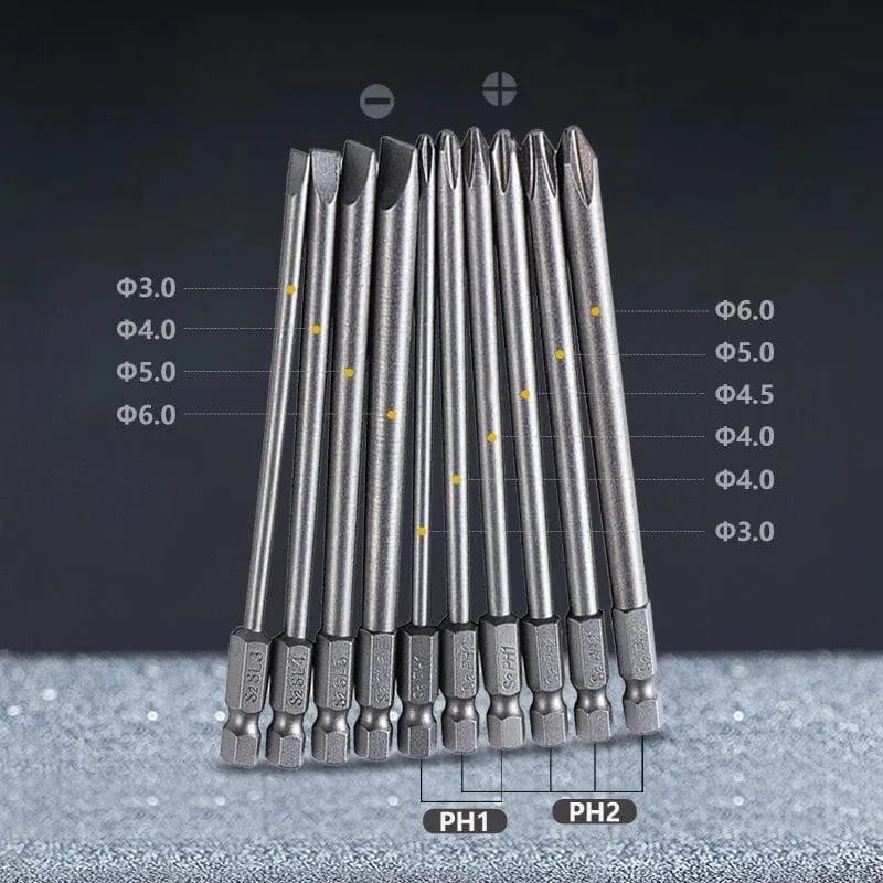 Schraubendreher-Set, starker magnetischer Batch-Kopf aus Stahl, Schlitz- und Kreuzschlitzschraubendreher-Bits, Autoreparatur-Dienstprogramm, Elektrowerkzeug-Zubehör