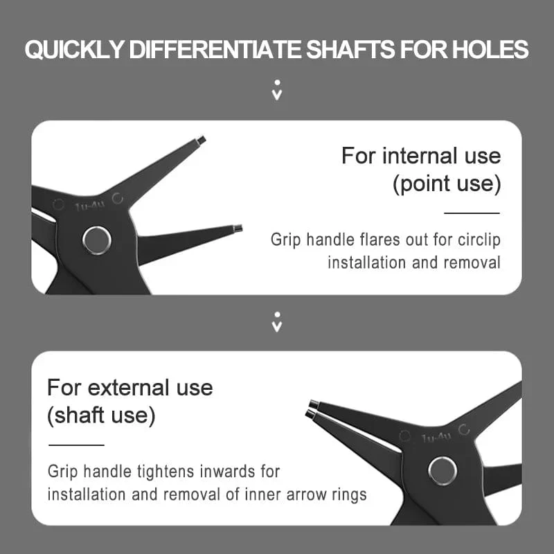 2-in-1-Sicherungsringzange für die interne und externe Kartenhaltezange. Multifunktionales professionelles Handwerkzeug für die Hardware-Reparatur