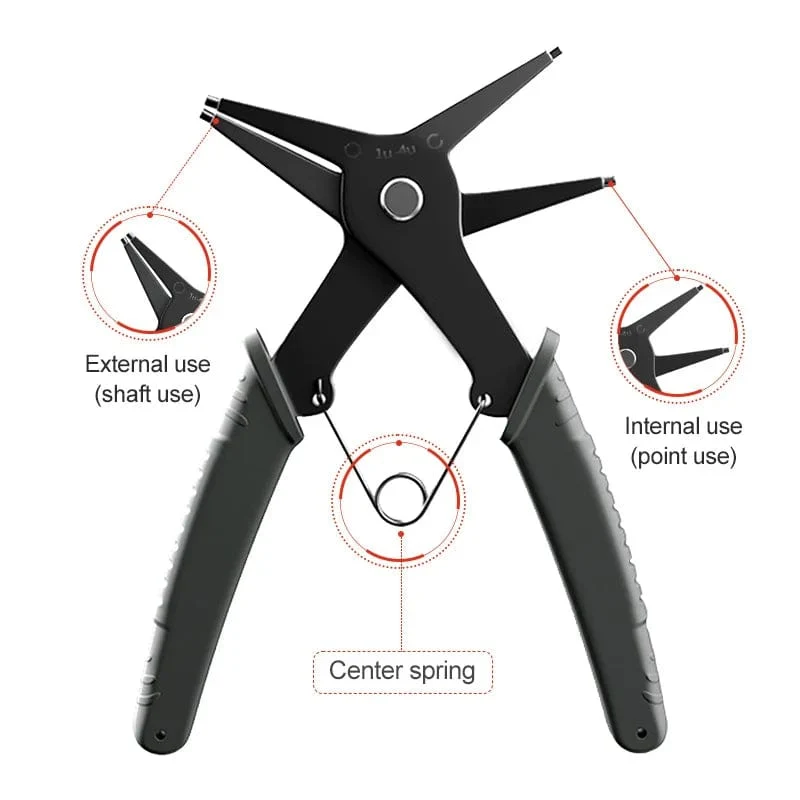 2-in-1-Sicherungsringzange für die interne und externe Kartenhaltezange. Multifunktionales professionelles Handwerkzeug für die Hardware-Reparatur