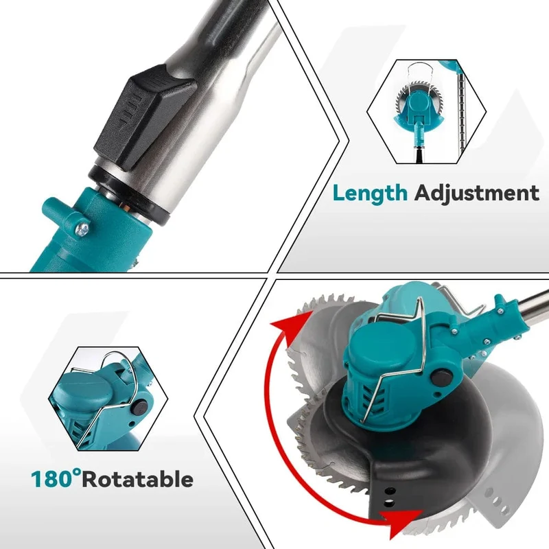 Handgehaltener elektrischer, faltbarer Rasenmäher für Makita 18-V-Akku, einstellbarer elektrischer Trimmer mit Zubehör, Garten-Schnittwerkzeug