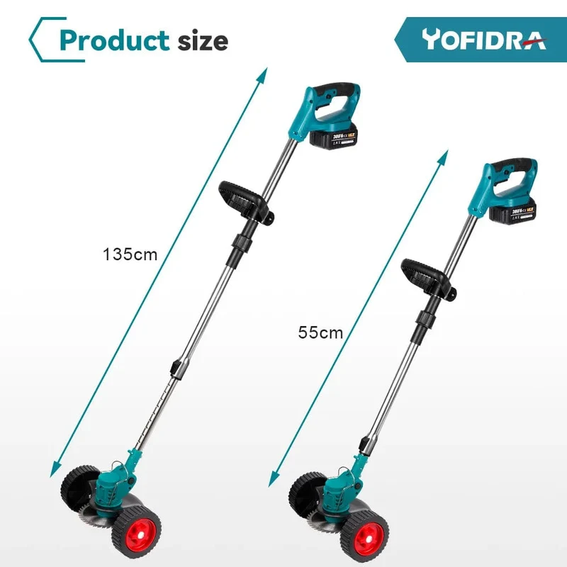 Handgehaltener elektrischer, faltbarer Rasenmäher für Makita 18-V-Akku, einstellbarer elektrischer Trimmer mit Zubehör, Garten-Schnittwerkzeug
