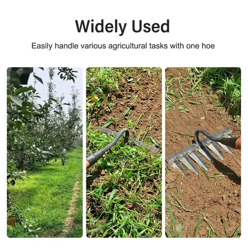 Gartenhacke, Unkrautjäten, Rechen, Stahl, landwirtschaftliches Werkzeug, Greifen, Harken, Ebene, Boden lockern, Egge, Blätter reinigen, Unkraut sammeln, landwirtschaftliches Werkzeug