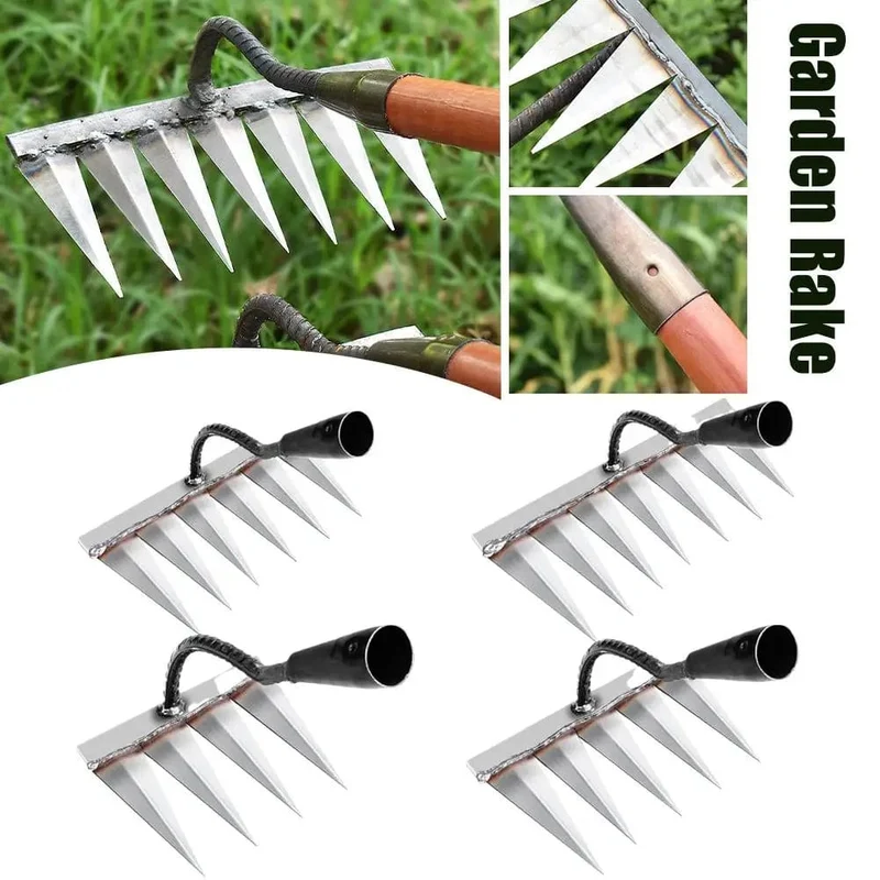Gartenhacke, Unkrautjäten, Rechen, Stahl, landwirtschaftliches Werkzeug, Greifen, Harken, Ebene, Boden lockern, Egge, Blätter reinigen, Unkraut sammeln, landwirtschaftliches Werkzeug