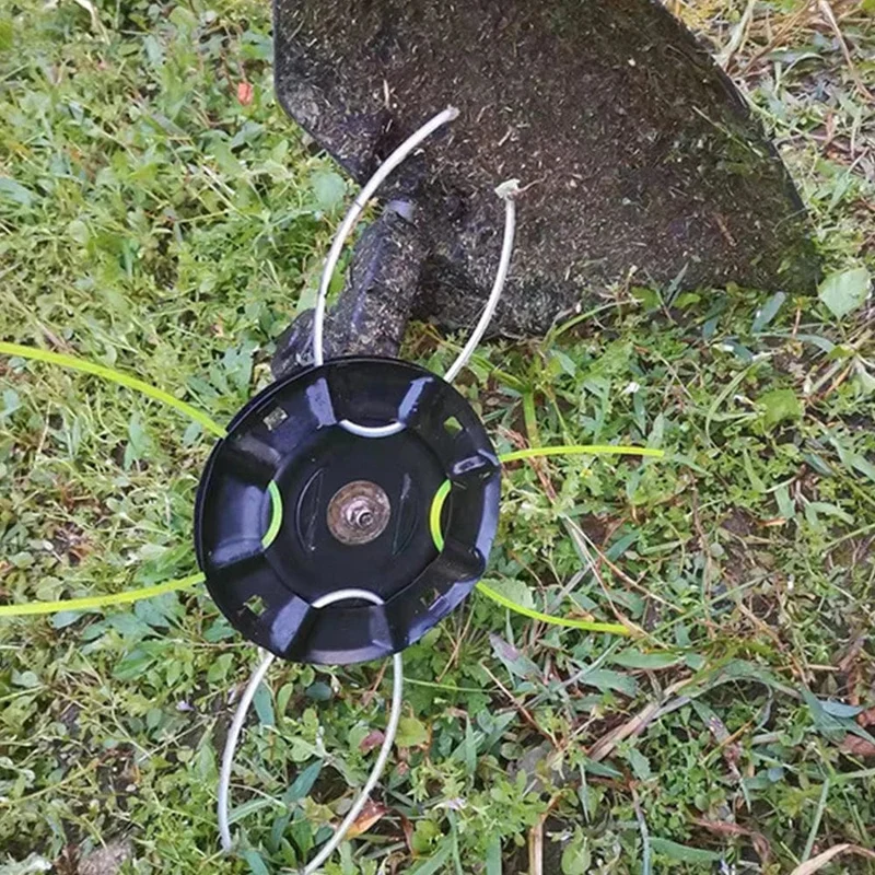 Rasenmäherkopf aus Stahl, frei mit 4 Leitungen, Ersatz-Benzin-/Lithium-Grasschneiderkopf, Entfernung von Gartenunkraut, Freischneiderteil