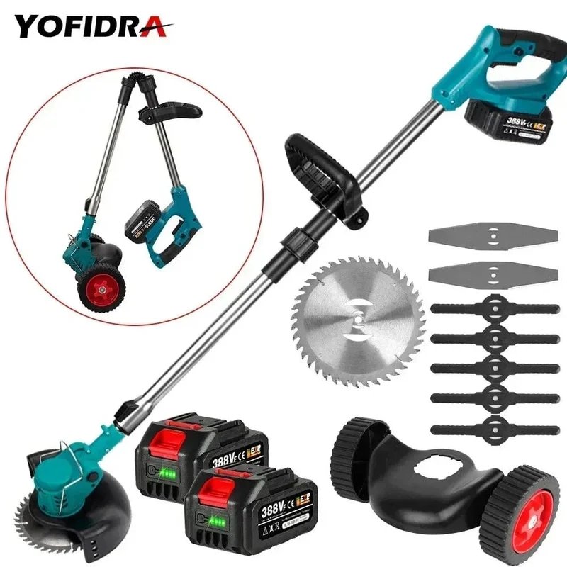 1500W 7 Zoll Akku-Rasenmäher Längenverstellbar Wiederaufladbare Hand-Garten-Schnittwerkzeuge für Makita 18V Akku