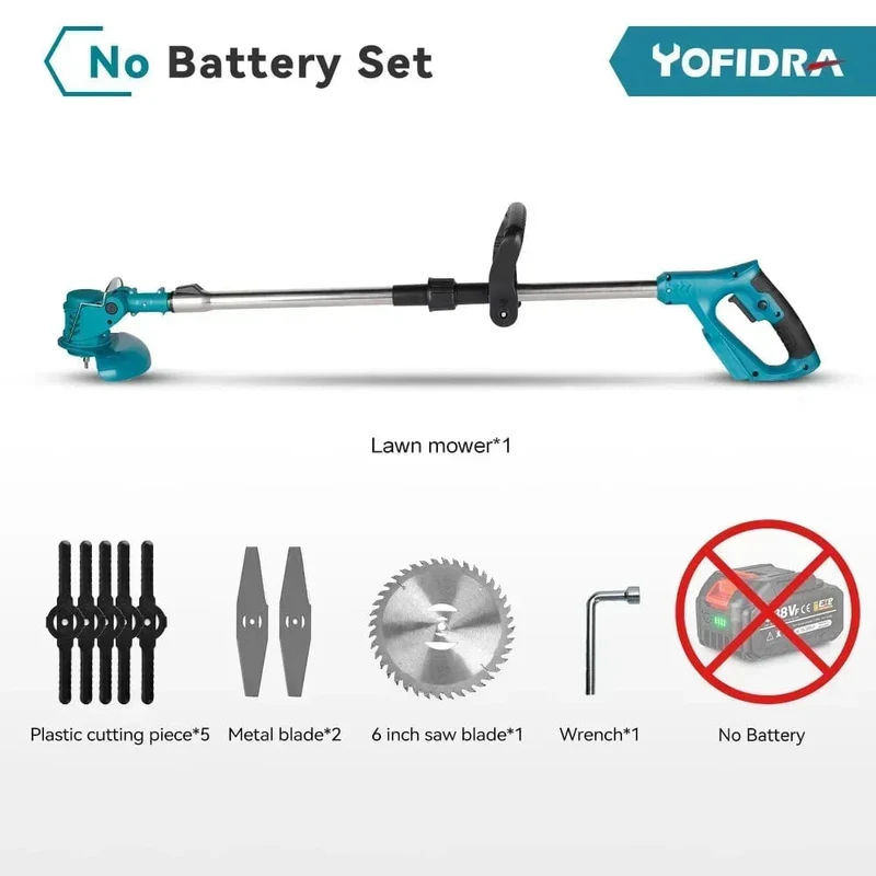 1500W 7 Zoll Akku-Rasenmäher Längenverstellbar Wiederaufladbare Hand-Garten-Schnittwerkzeuge für Makita 18V Akku