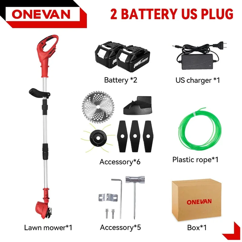 10 Zoll 4000W bürstenloser elektrischer Rasenmäher 36000RPM kabelloser Rasentrimmer Längenverstellbare Gartengeräte für Makita 18V Batterie