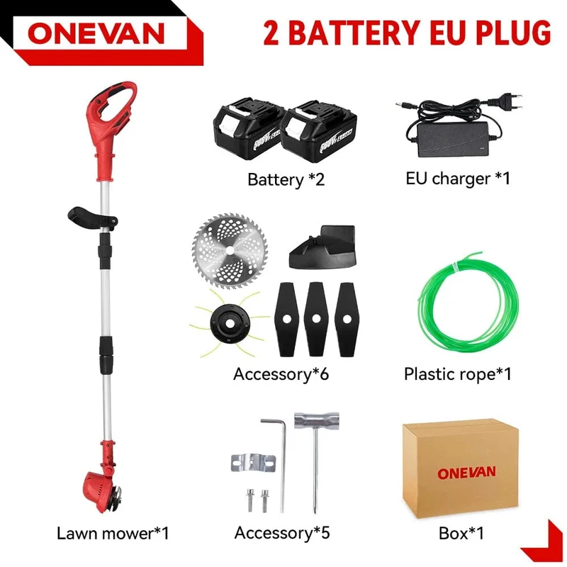 10 Zoll 4000W bürstenloser elektrischer Rasenmäher 36000RPM kabelloser Rasentrimmer Längenverstellbare Gartengeräte für Makita 18V Batterie