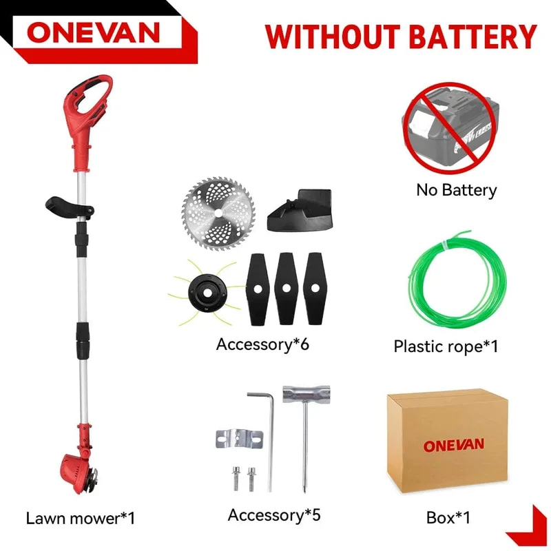 10 Zoll 4000W bürstenloser elektrischer Rasenmäher 36000RPM kabelloser Rasentrimmer Längenverstellbare Gartengeräte für Makita 18V Batterie