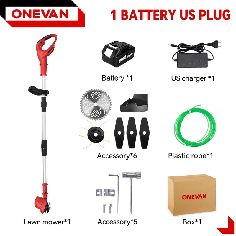 10 Zoll 4000W bürstenloser elektrischer Rasenmäher 36000RPM kabelloser Rasentrimmer Längenverstellbare Gartengeräte für Makita 18V Batterie