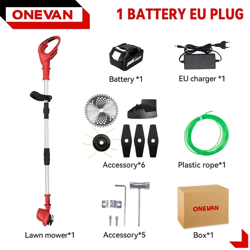 10 Zoll 4000W bürstenloser elektrischer Rasenmäher 36000RPM kabelloser Rasentrimmer Längenverstellbare Gartengeräte für Makita 18V Batterie