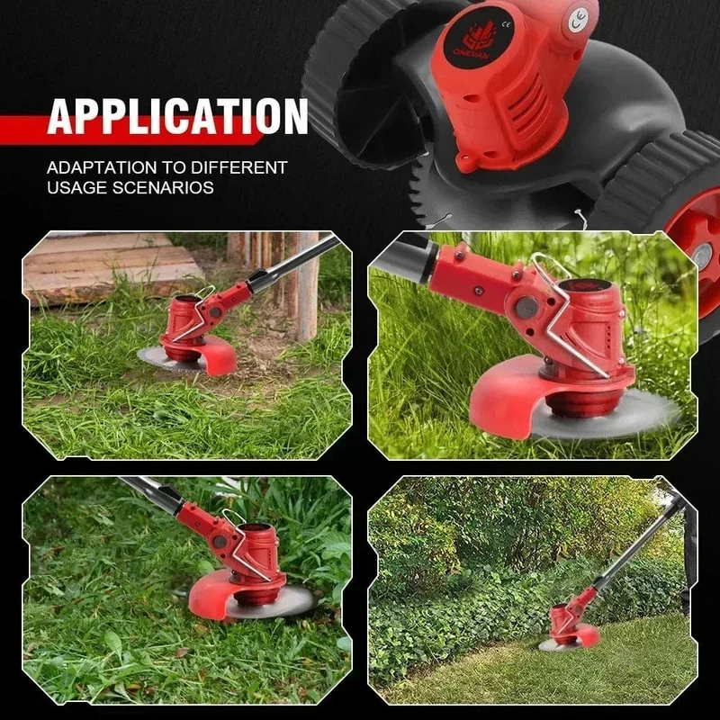 ONEVAN 2500W 20000RPM Elektrischer Rasenmäher Akku-Rasentrimmer Faltbarer verstellbarer Garten-Elektrowerkzeug für Makita18V-Batterie