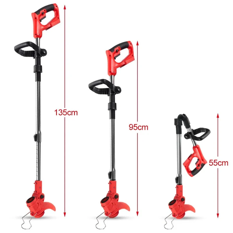 ONEVAN 2500W 20000RPM Elektrischer Rasenmäher Akku-Rasentrimmer Faltbarer verstellbarer Garten-Elektrowerkzeug für Makita18V-Batterie