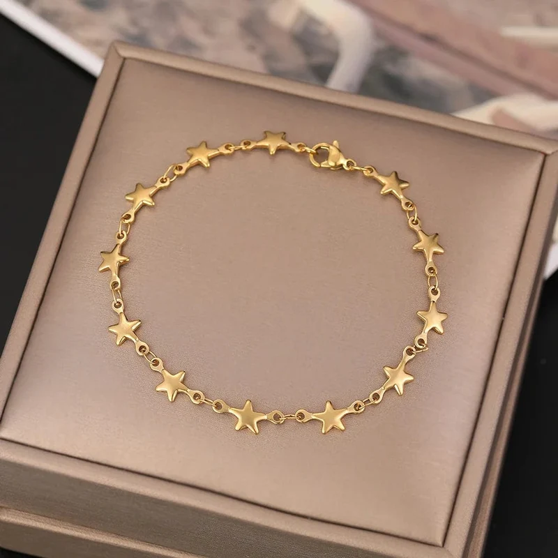 CACANA Edelstahl Kette Armbänder Für Mann Frauen Gold Silber Farbe Für Anhänger Pentagramm Donot Verblassen Schmuck N1846