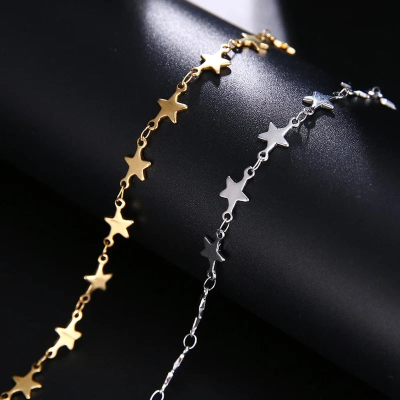 CACANA Edelstahl Kette Armbänder Für Mann Frauen Gold Silber Farbe Für Anhänger Pentagramm Donot Verblassen Schmuck N1846
