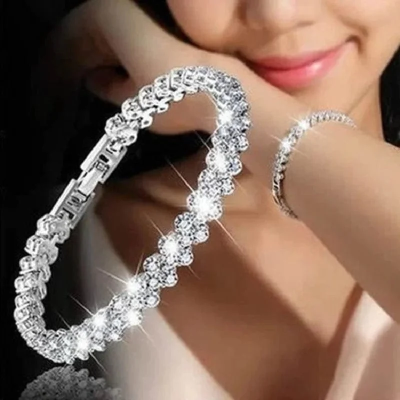 Mode Charme CZ Tennis Armband für Frauen Kristall Zirkon Schmuck Einstellbar Gold Farbe Silber Farbe Box Kette Armbänder Geschenk