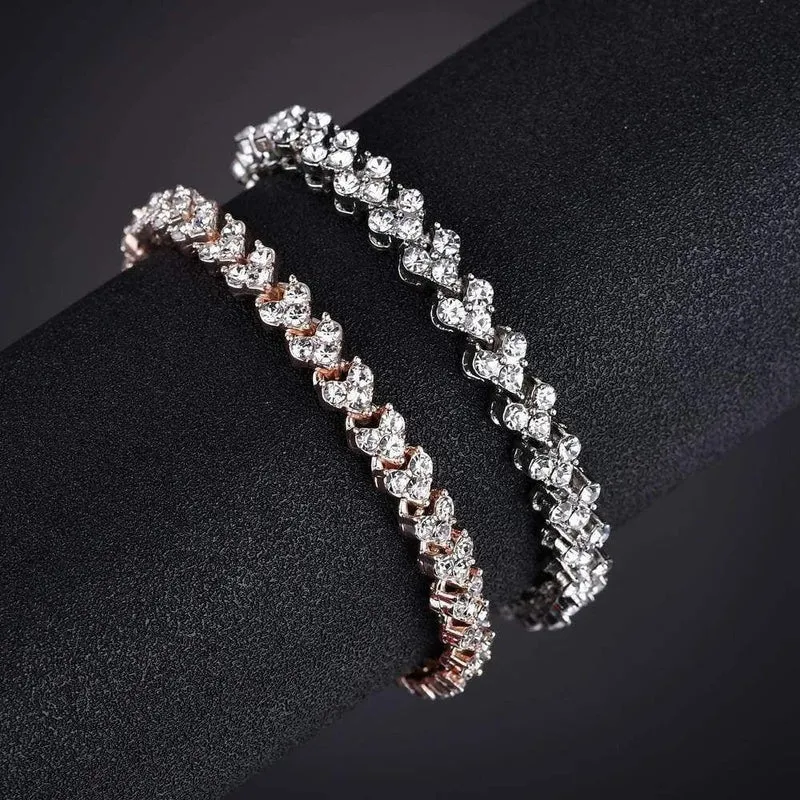 Mode Charme CZ Tennis Armband für Frauen Kristall Zirkon Schmuck Einstellbar Gold Farbe Silber Farbe Box Kette Armbänder Geschenk