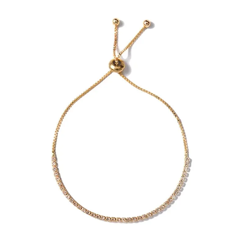 Mode Charme CZ Tennis Armband für Frauen Kristall Zirkon Schmuck Einstellbar Gold Farbe Silber Farbe Box Kette Armbänder Geschenk