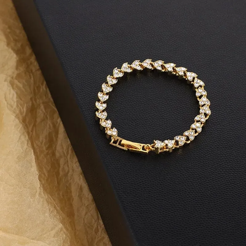 Mode Charme CZ Tennis Armband für Frauen Kristall Zirkon Schmuck Einstellbar Gold Farbe Silber Farbe Box Kette Armbänder Geschenk