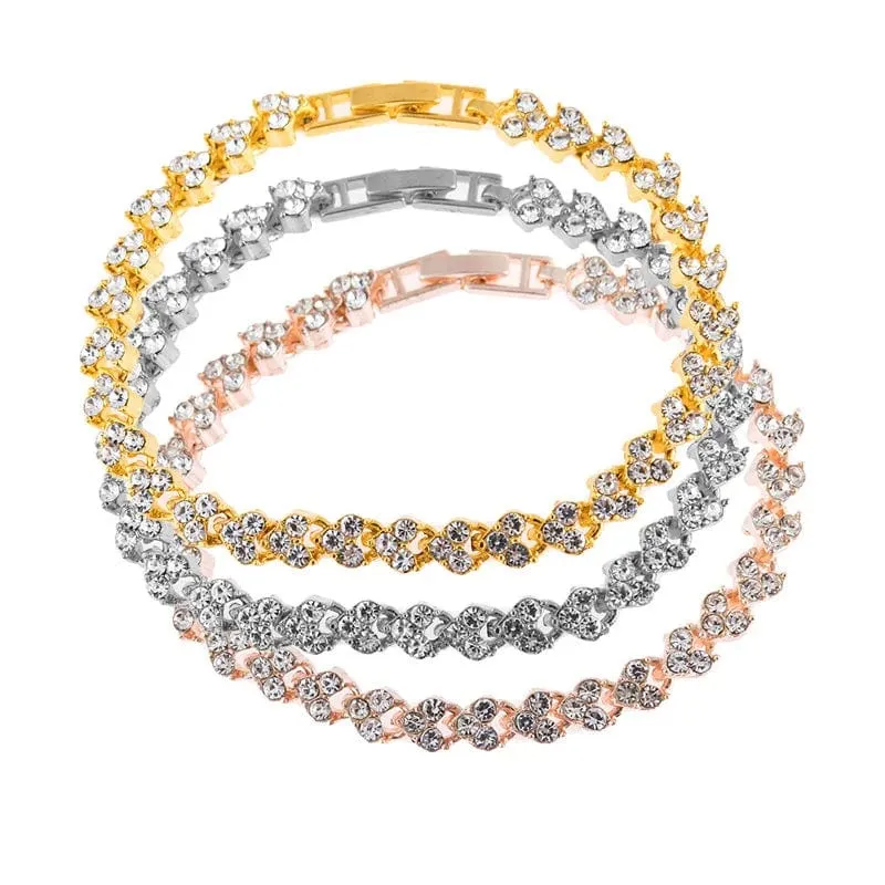Mode Charme CZ Tennis Armband für Frauen Kristall Zirkon Schmuck Einstellbar Gold Farbe Silber Farbe Box Kette Armbänder Geschenk