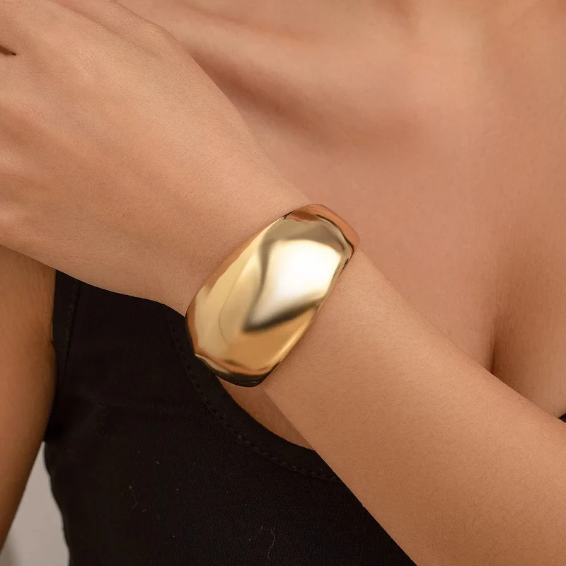 DIEZI Übertrieben Gold Silber Farbe Armreifen Vintage Punk Unregelmäßige Geometrische Armreifen Für Frauen Armbänder Männer Zubehör Schmuck