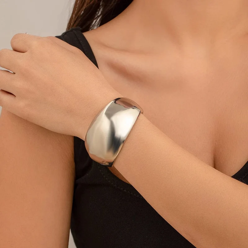 DIEZI Übertrieben Gold Silber Farbe Armreifen Vintage Punk Unregelmäßige Geometrische Armreifen Für Frauen Armbänder Männer Zubehör Schmuck