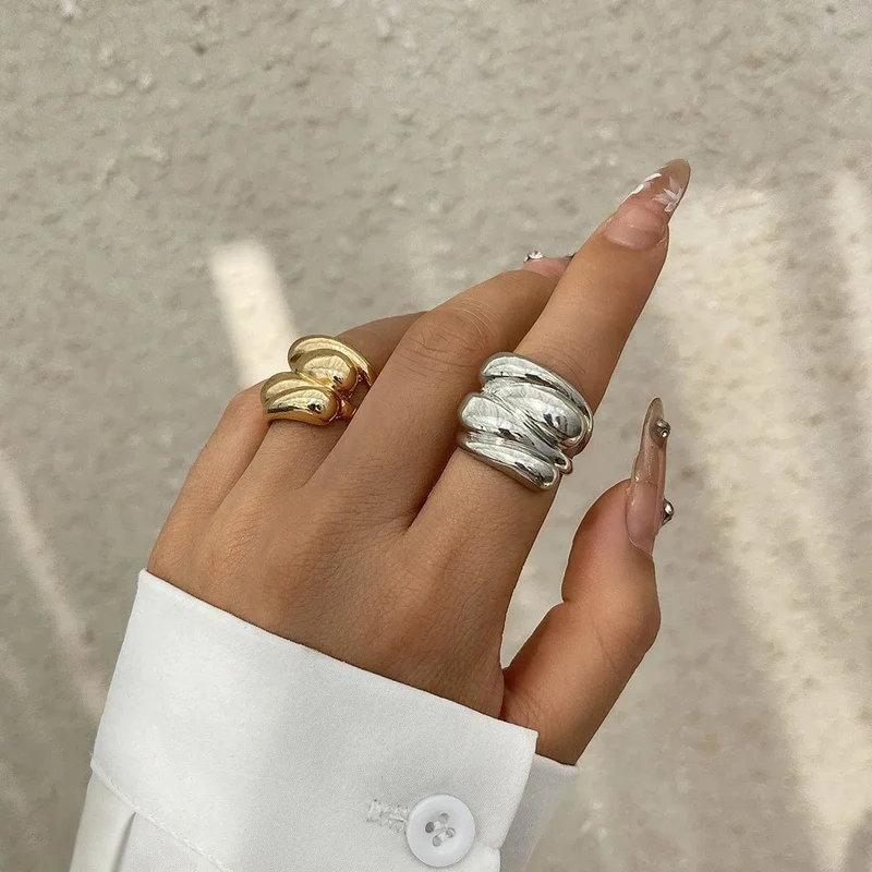 DIEZI Übertrieben Gold Silber Farbe Armreifen Vintage Punk Unregelmäßige Geometrische Armreifen Für Frauen Armbänder Männer Zubehör Schmuck