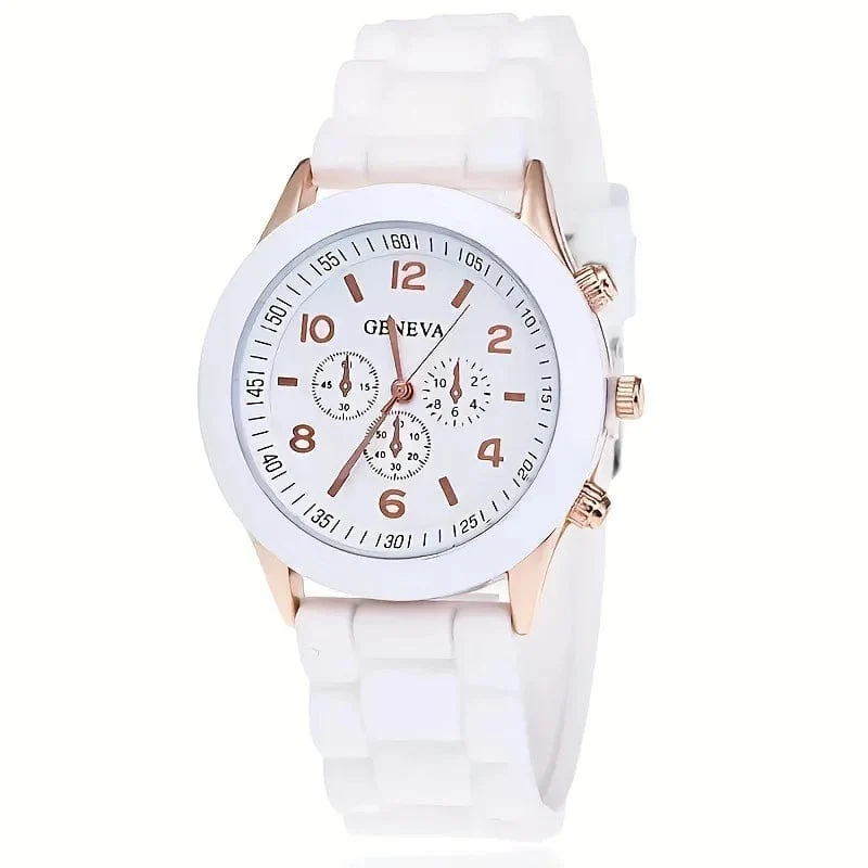 5/2-teiliges Set mit Luxus-Armbanduhren für Damen, Ring, Halskette, Ohrringe, Strasssteinen, lässige Damenuhren, Armbanduhr (ohne Box)