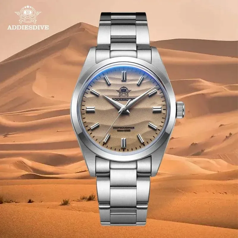 ADDIESDIVE Heißer Verkauf AD2030 Quarzuhr Einfache 10Bar Stahl Dive Armbanduhr Blase Spiegel Topf Abdeckung Glas Sport 36mm Männer Uhren