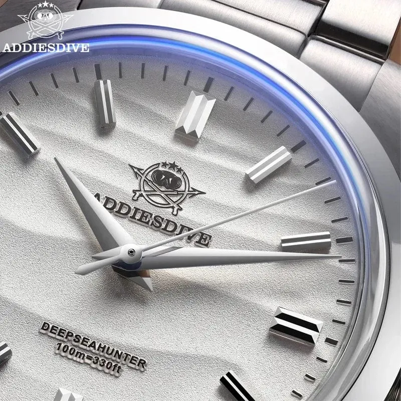 ADDIESDIVE Heißer Verkauf AD2030 Quarzuhr Einfache 10Bar Stahl Dive Armbanduhr Blase Spiegel Topf Abdeckung Glas Sport 36mm Männer Uhren